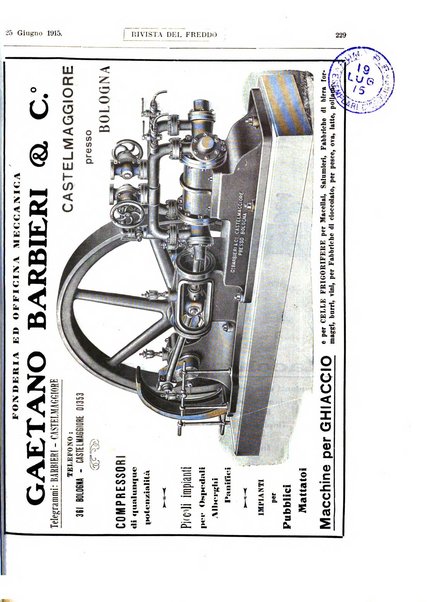 Rivista del freddo periodico mensile illustrato tecnico, scientifico, economico, commerciale