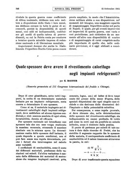 Rivista del freddo periodico mensile illustrato tecnico, scientifico, economico, commerciale