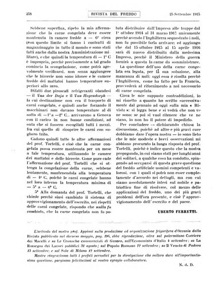 Rivista del freddo periodico mensile illustrato tecnico, scientifico, economico, commerciale