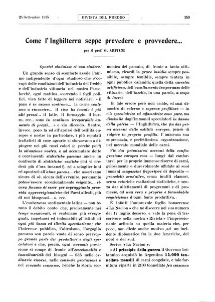 Rivista del freddo periodico mensile illustrato tecnico, scientifico, economico, commerciale