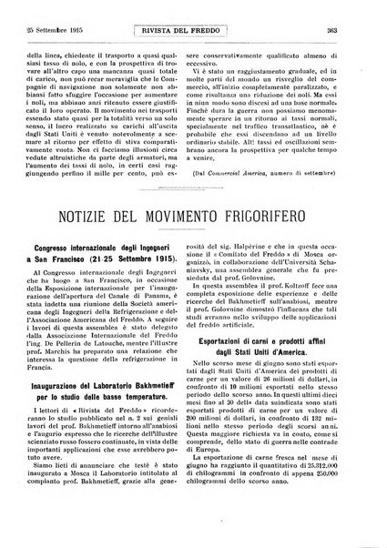 Rivista del freddo periodico mensile illustrato tecnico, scientifico, economico, commerciale