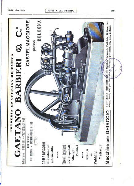 Rivista del freddo periodico mensile illustrato tecnico, scientifico, economico, commerciale