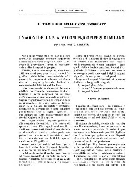 Rivista del freddo periodico mensile illustrato tecnico, scientifico, economico, commerciale