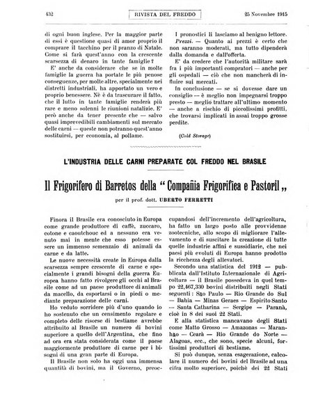 Rivista del freddo periodico mensile illustrato tecnico, scientifico, economico, commerciale