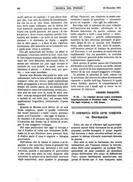 Rivista del freddo periodico mensile illustrato tecnico, scientifico, economico, commerciale