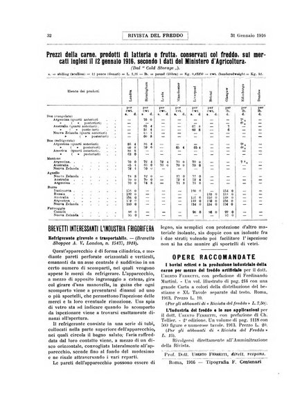 Rivista del freddo periodico mensile illustrato tecnico, scientifico, economico, commerciale