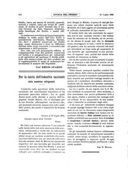 Rivista del freddo periodico mensile illustrato tecnico, scientifico, economico, commerciale