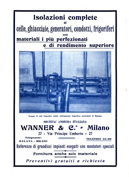 Rivista del freddo periodico mensile illustrato tecnico, scientifico, economico, commerciale