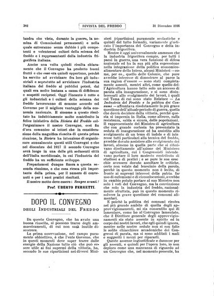 Rivista del freddo periodico mensile illustrato tecnico, scientifico, economico, commerciale