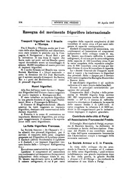 Rivista del freddo periodico mensile illustrato tecnico, scientifico, economico, commerciale