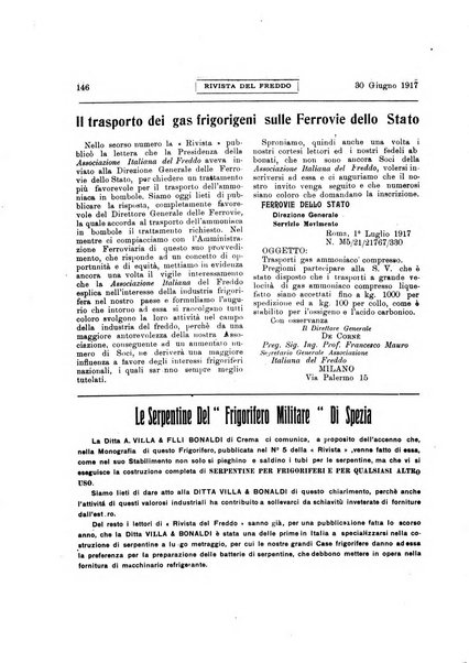 Rivista del freddo periodico mensile illustrato tecnico, scientifico, economico, commerciale