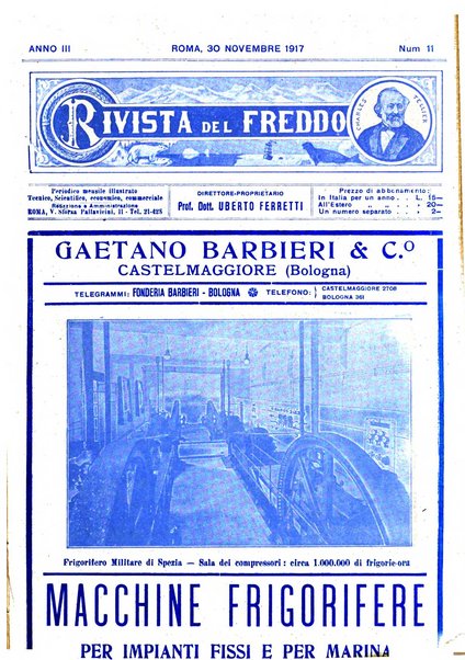 Rivista del freddo periodico mensile illustrato tecnico, scientifico, economico, commerciale