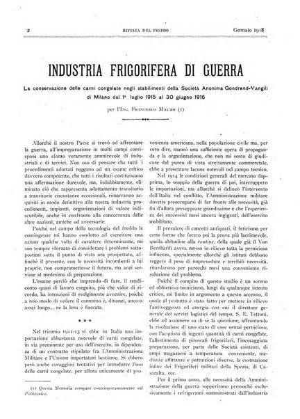 Rivista del freddo periodico mensile illustrato tecnico, scientifico, economico, commerciale