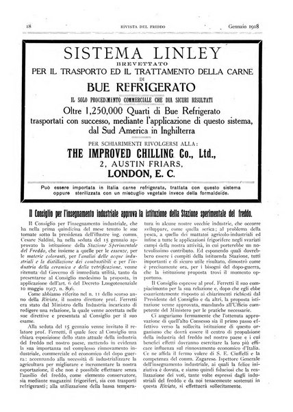 Rivista del freddo periodico mensile illustrato tecnico, scientifico, economico, commerciale