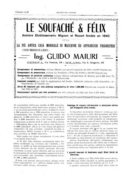 Rivista del freddo periodico mensile illustrato tecnico, scientifico, economico, commerciale