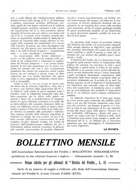 Rivista del freddo periodico mensile illustrato tecnico, scientifico, economico, commerciale