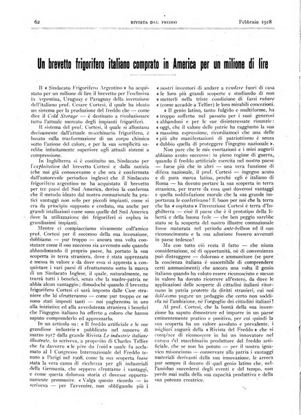 Rivista del freddo periodico mensile illustrato tecnico, scientifico, economico, commerciale