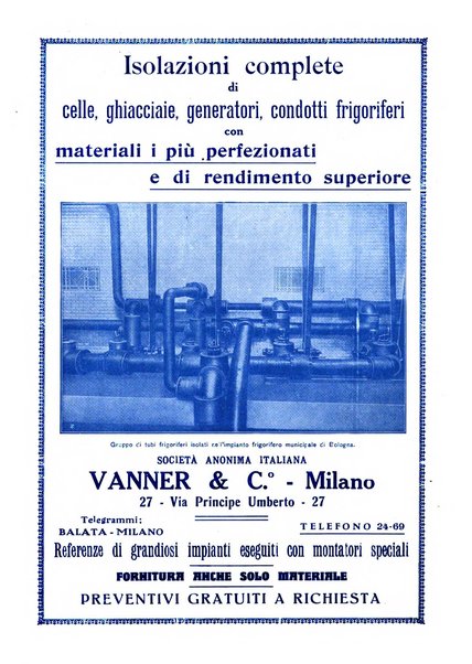 Rivista del freddo periodico mensile illustrato tecnico, scientifico, economico, commerciale