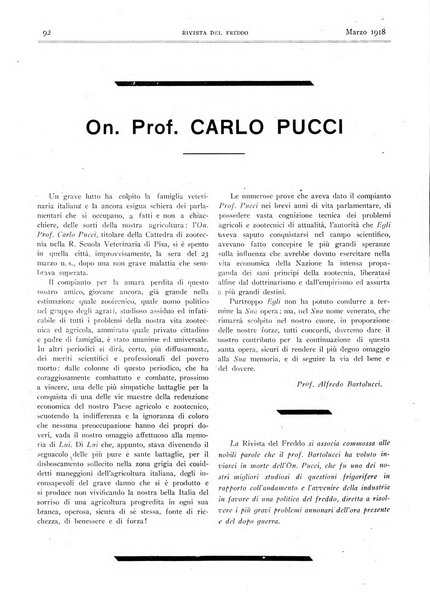 Rivista del freddo periodico mensile illustrato tecnico, scientifico, economico, commerciale