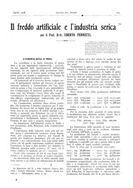 Rivista del freddo periodico mensile illustrato tecnico, scientifico, economico, commerciale