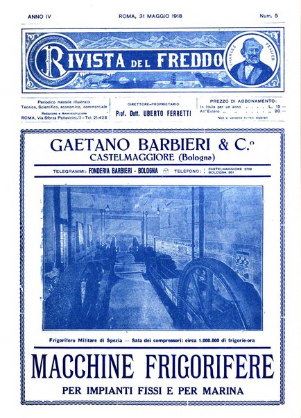 Rivista del freddo periodico mensile illustrato tecnico, scientifico, economico, commerciale