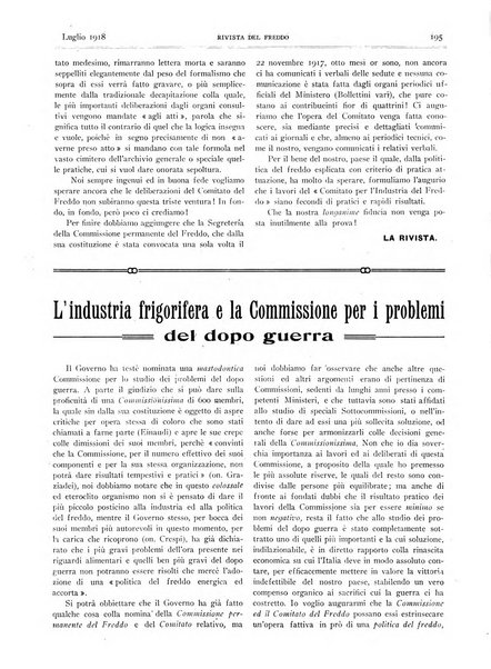 Rivista del freddo periodico mensile illustrato tecnico, scientifico, economico, commerciale