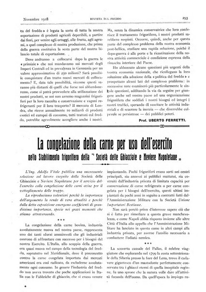 Rivista del freddo periodico mensile illustrato tecnico, scientifico, economico, commerciale