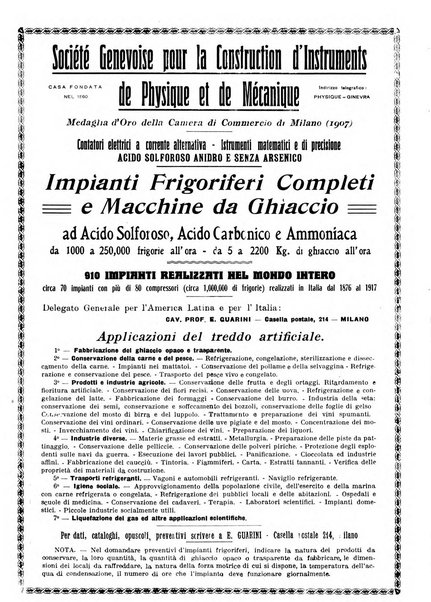 Rivista del freddo periodico mensile illustrato tecnico, scientifico, economico, commerciale