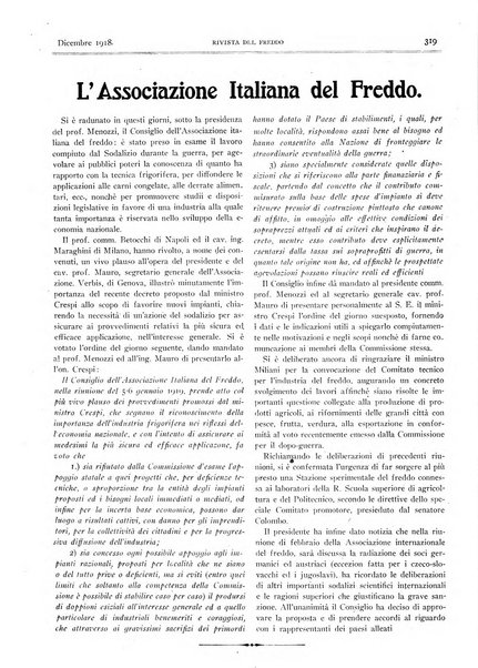 Rivista del freddo periodico mensile illustrato tecnico, scientifico, economico, commerciale