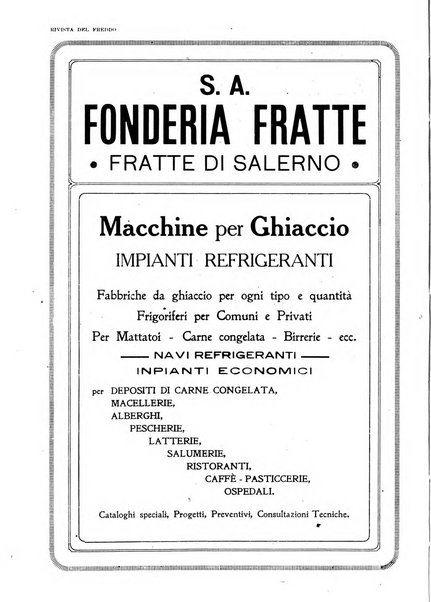 Rivista del freddo periodico mensile illustrato tecnico, scientifico, economico, commerciale