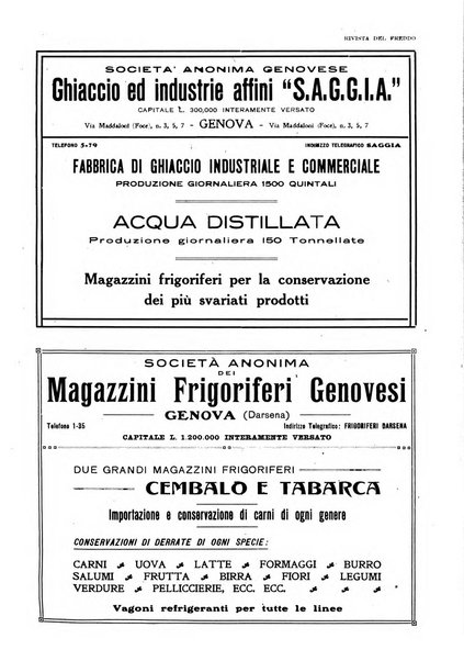 Rivista del freddo periodico mensile illustrato tecnico, scientifico, economico, commerciale