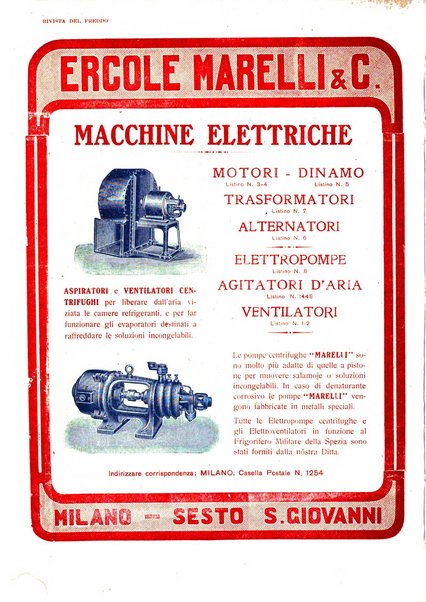 Rivista del freddo periodico mensile illustrato tecnico, scientifico, economico, commerciale