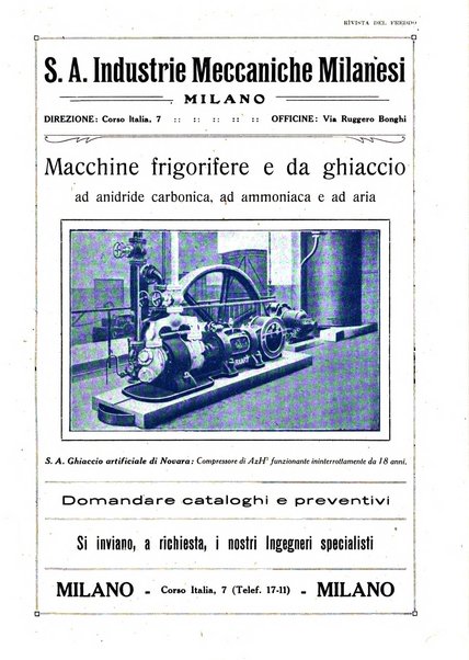 Rivista del freddo periodico mensile illustrato tecnico, scientifico, economico, commerciale