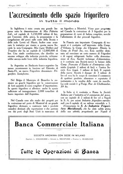 Rivista del freddo periodico mensile illustrato tecnico, scientifico, economico, commerciale