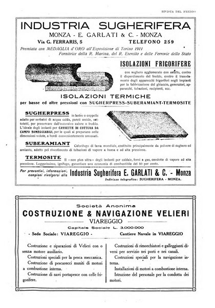 Rivista del freddo periodico mensile illustrato tecnico, scientifico, economico, commerciale