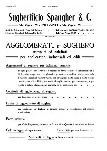 Rivista del freddo periodico mensile illustrato tecnico, scientifico, economico, commerciale