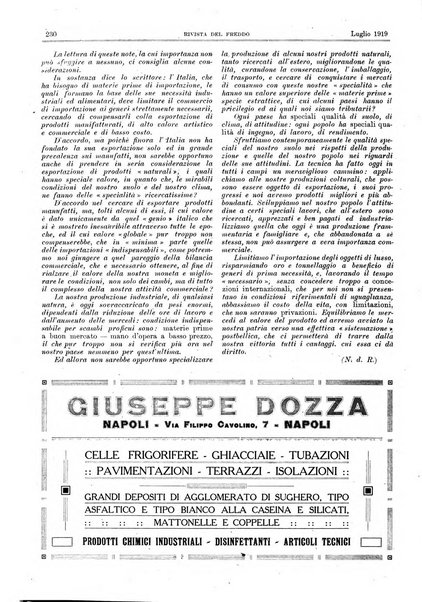 Rivista del freddo periodico mensile illustrato tecnico, scientifico, economico, commerciale