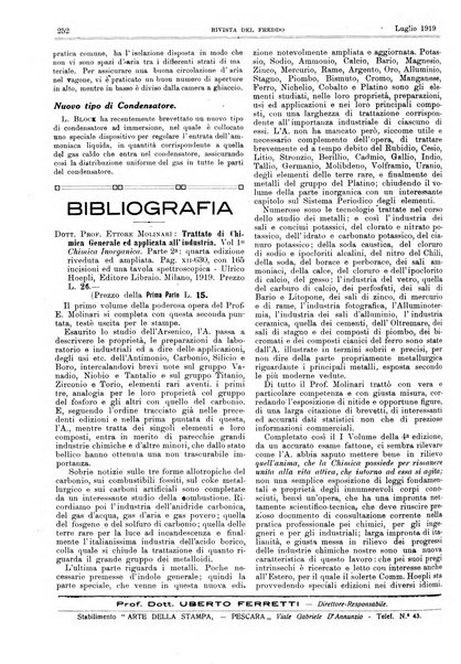 Rivista del freddo periodico mensile illustrato tecnico, scientifico, economico, commerciale