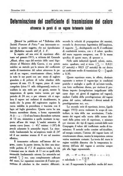 Rivista del freddo periodico mensile illustrato tecnico, scientifico, economico, commerciale