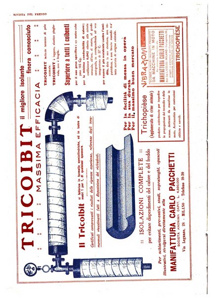 Rivista del freddo periodico mensile illustrato tecnico, scientifico, economico, commerciale