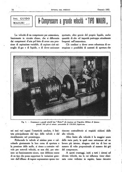 Rivista del freddo periodico mensile illustrato tecnico, scientifico, economico, commerciale