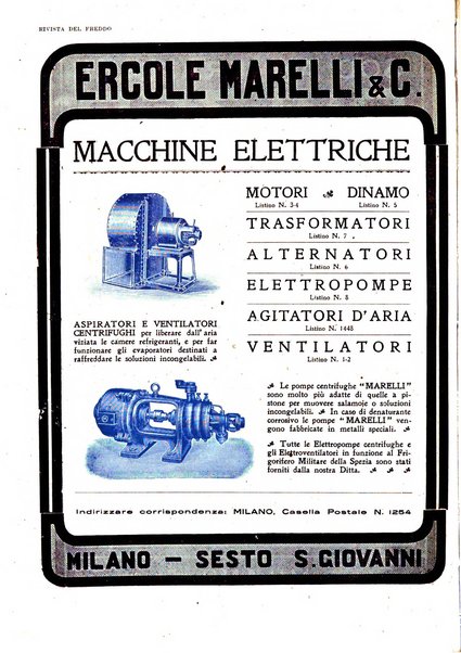 Rivista del freddo periodico mensile illustrato tecnico, scientifico, economico, commerciale