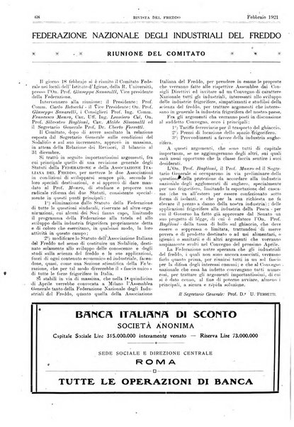 Rivista del freddo periodico mensile illustrato tecnico, scientifico, economico, commerciale