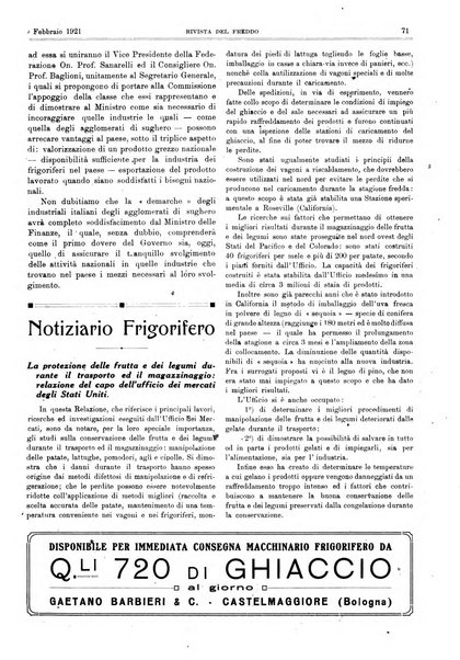 Rivista del freddo periodico mensile illustrato tecnico, scientifico, economico, commerciale