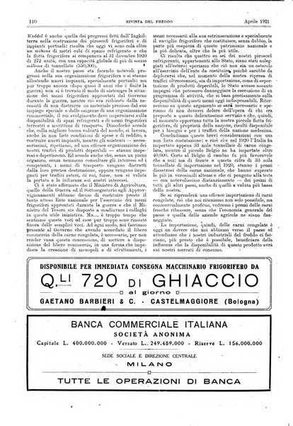 Rivista del freddo periodico mensile illustrato tecnico, scientifico, economico, commerciale