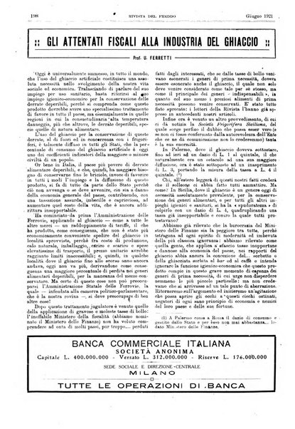 Rivista del freddo periodico mensile illustrato tecnico, scientifico, economico, commerciale