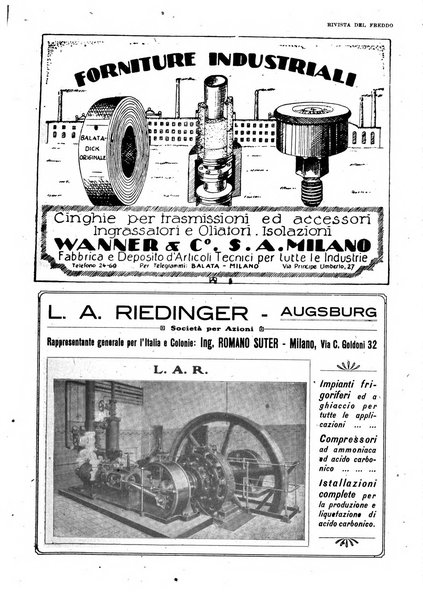 Rivista del freddo periodico mensile illustrato tecnico, scientifico, economico, commerciale