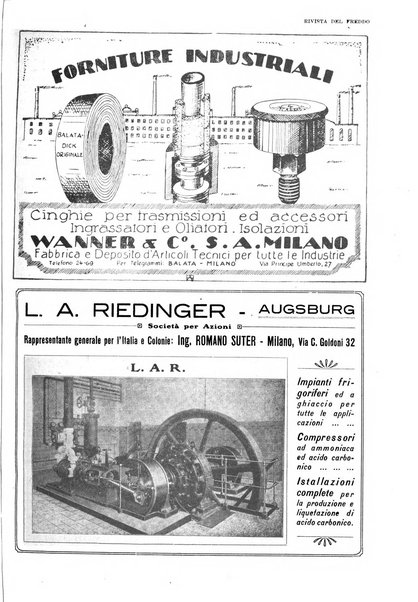 Rivista del freddo periodico mensile illustrato tecnico, scientifico, economico, commerciale