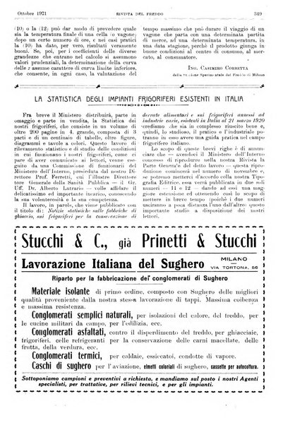 Rivista del freddo periodico mensile illustrato tecnico, scientifico, economico, commerciale