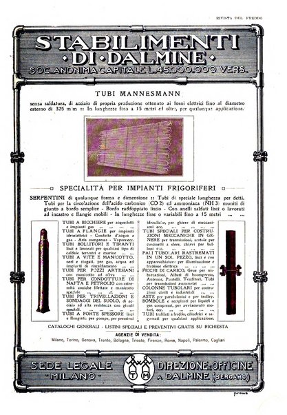 Rivista del freddo periodico mensile illustrato tecnico, scientifico, economico, commerciale